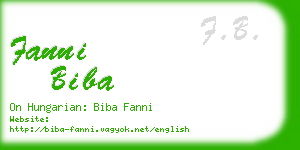 fanni biba business card